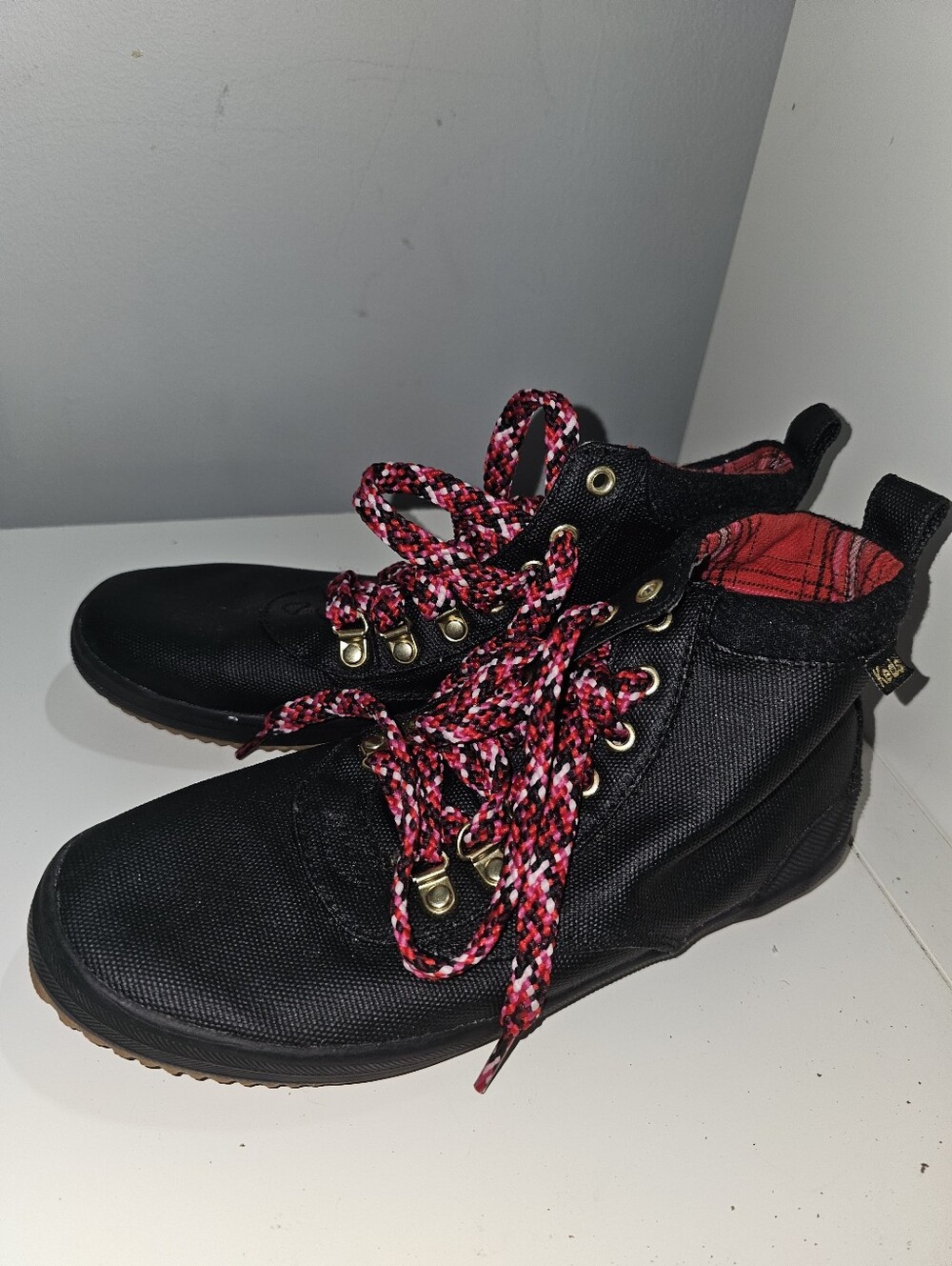 EUC | 7.5 | Keds | Black Scout Boot II Water-Resistant Plaid Hiking Boots